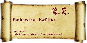 Modrovics Rufina névjegykártya